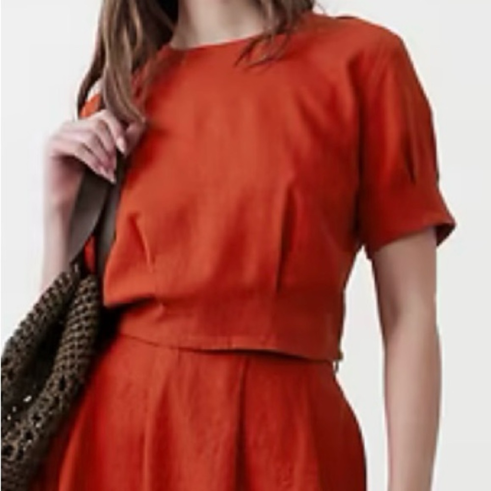 Banana Republic Linen Blend Top Orange